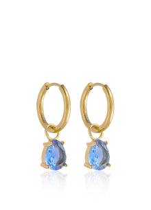 December Tanzanite Blue - Teardrop Cubic Zirconia Birthstone Earrings