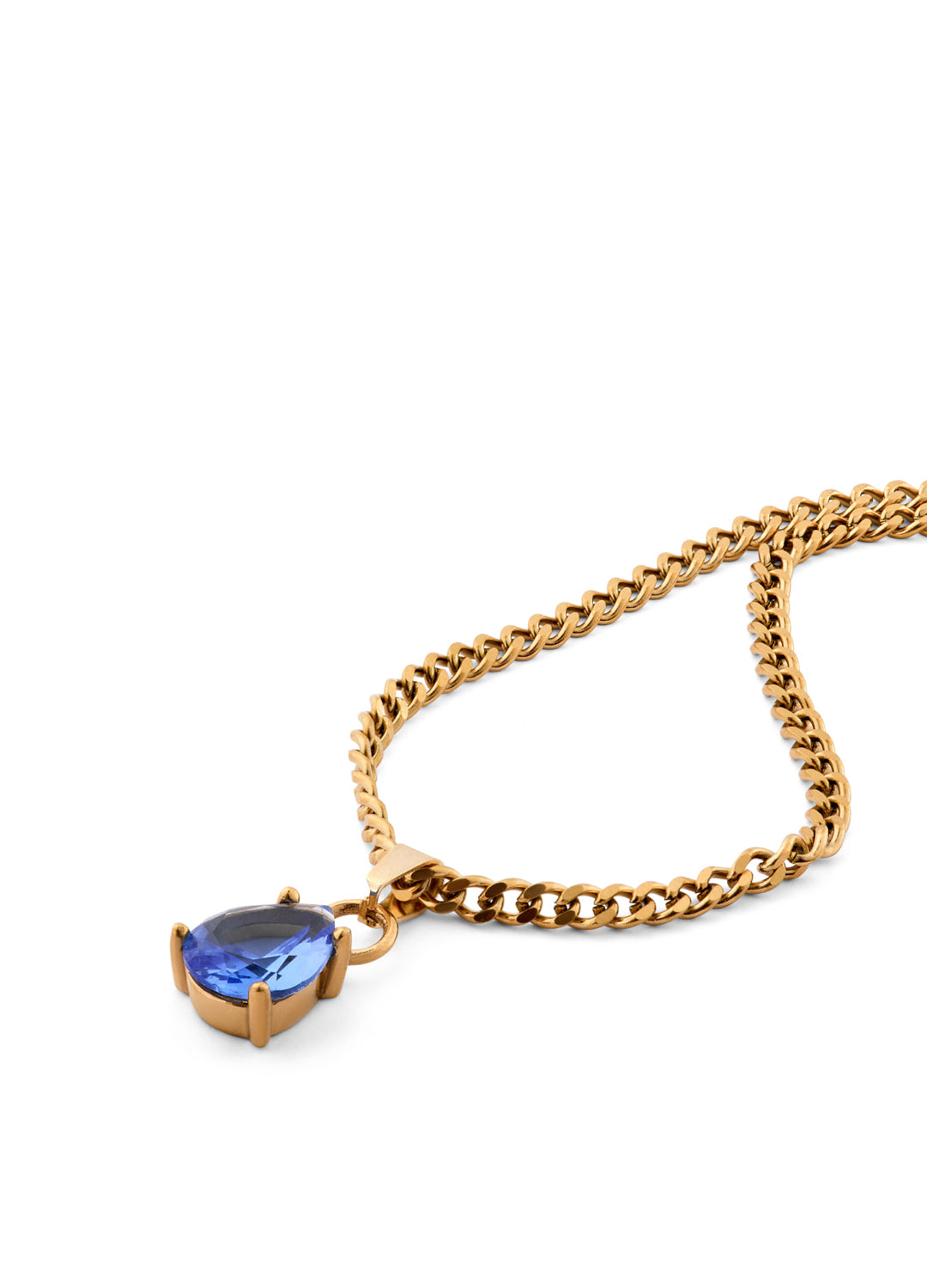 December Tanzanite Blue- Teardrop Birthstone Cubic Zirconia Pendant
