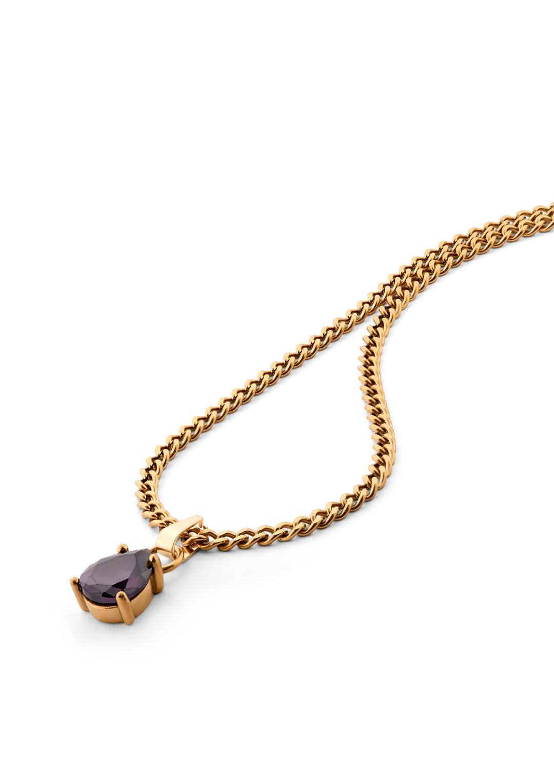 June Alexandrite Violet - Teardrop Birthstone Cubic Zirconia Pendant