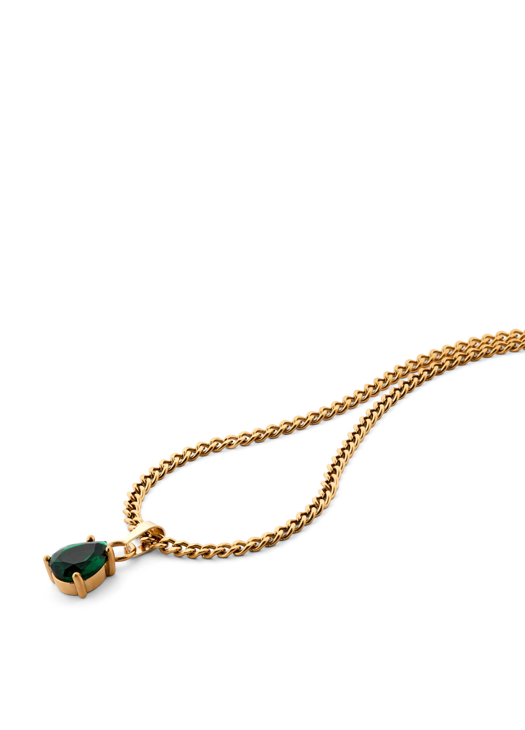 May Emerald Green - Teardrop Birthstone Cubic Zirconia Pendant