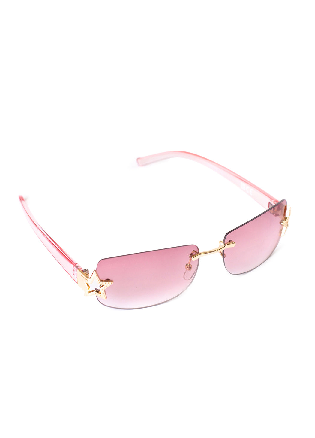 Carrie Pink Sunglasses - Y2k, Rimless | Good Fluff – GOOD FLUFF