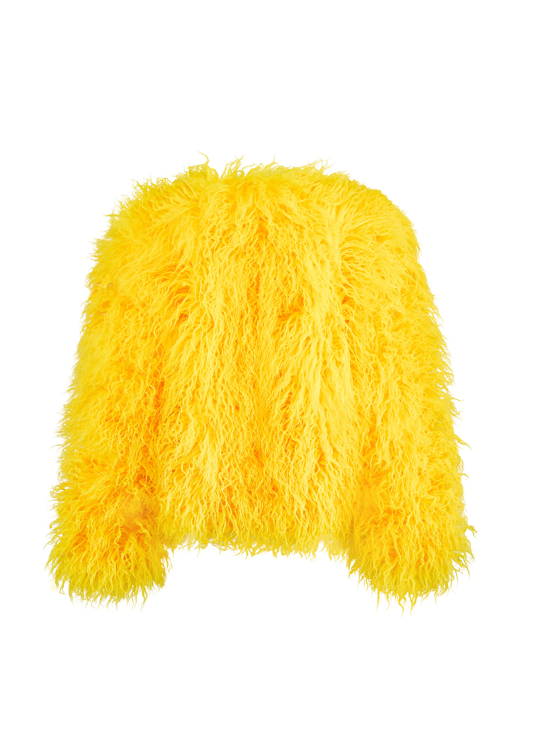 Good Fluff Faux Mongolian Jacket - Canary Yellow