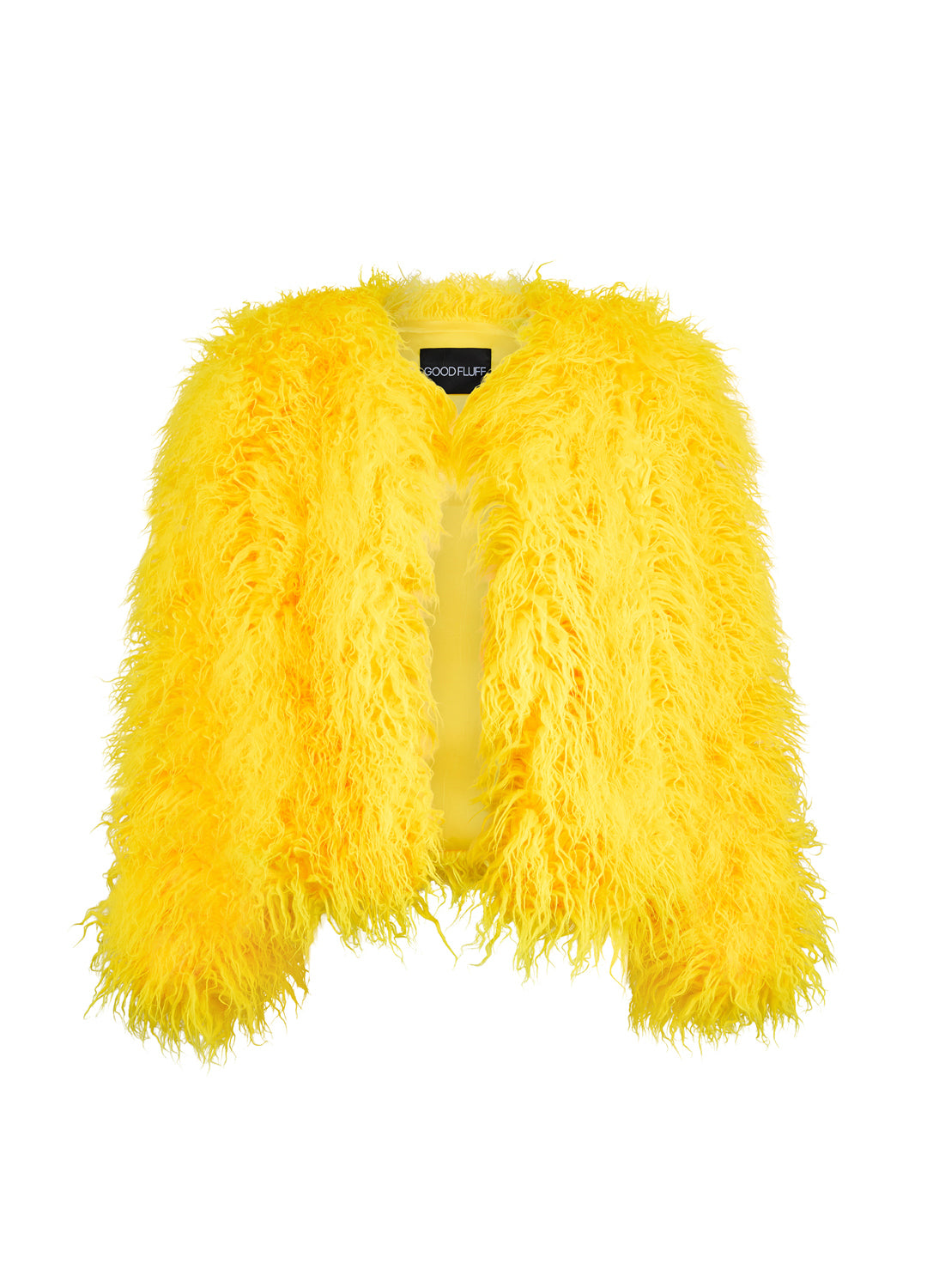 Good Fluff Faux Mongolian Jacket - Canary Yellow