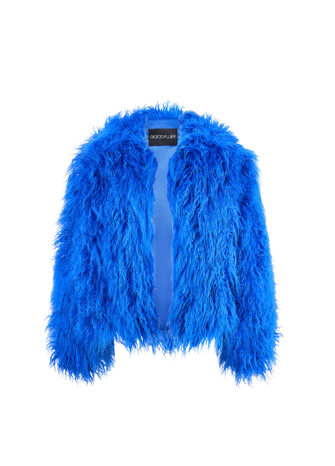 Good Fluff Faux Mongolian Jacket - Cobalt Blue