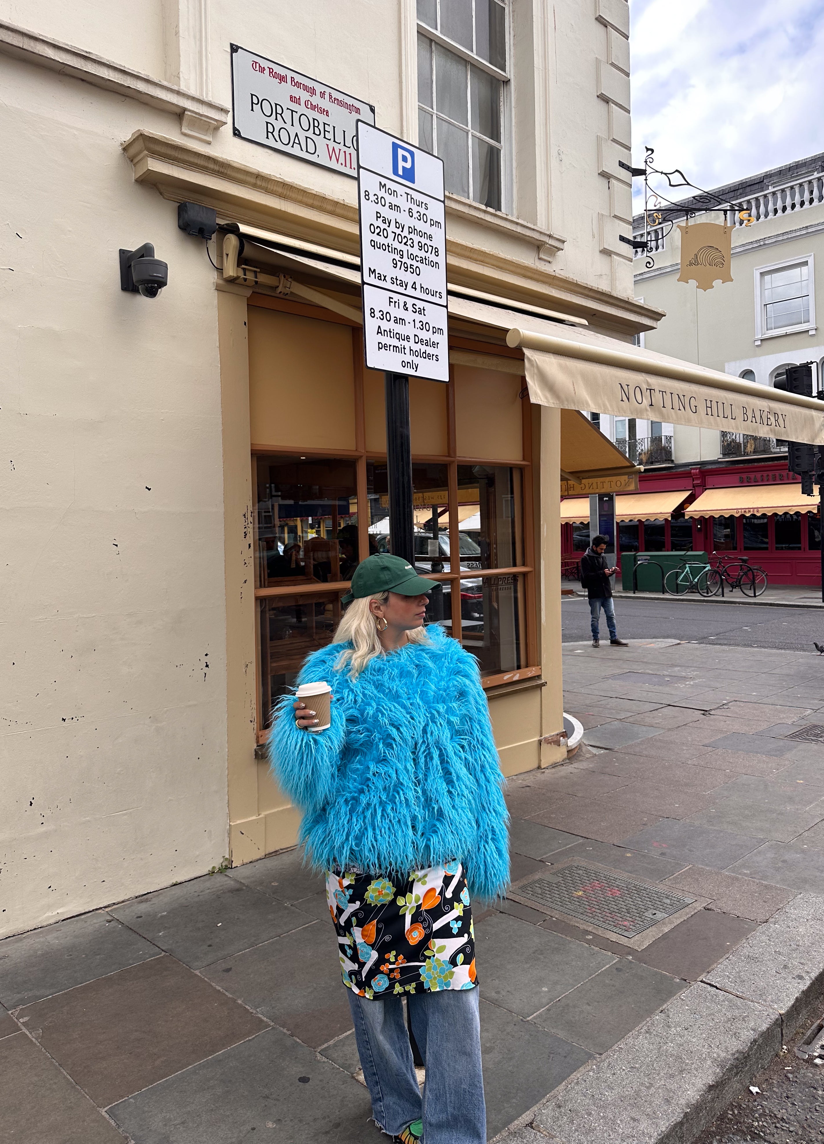 Good Fluff Faux Mongolian Jacket - Turquoise Shaggy