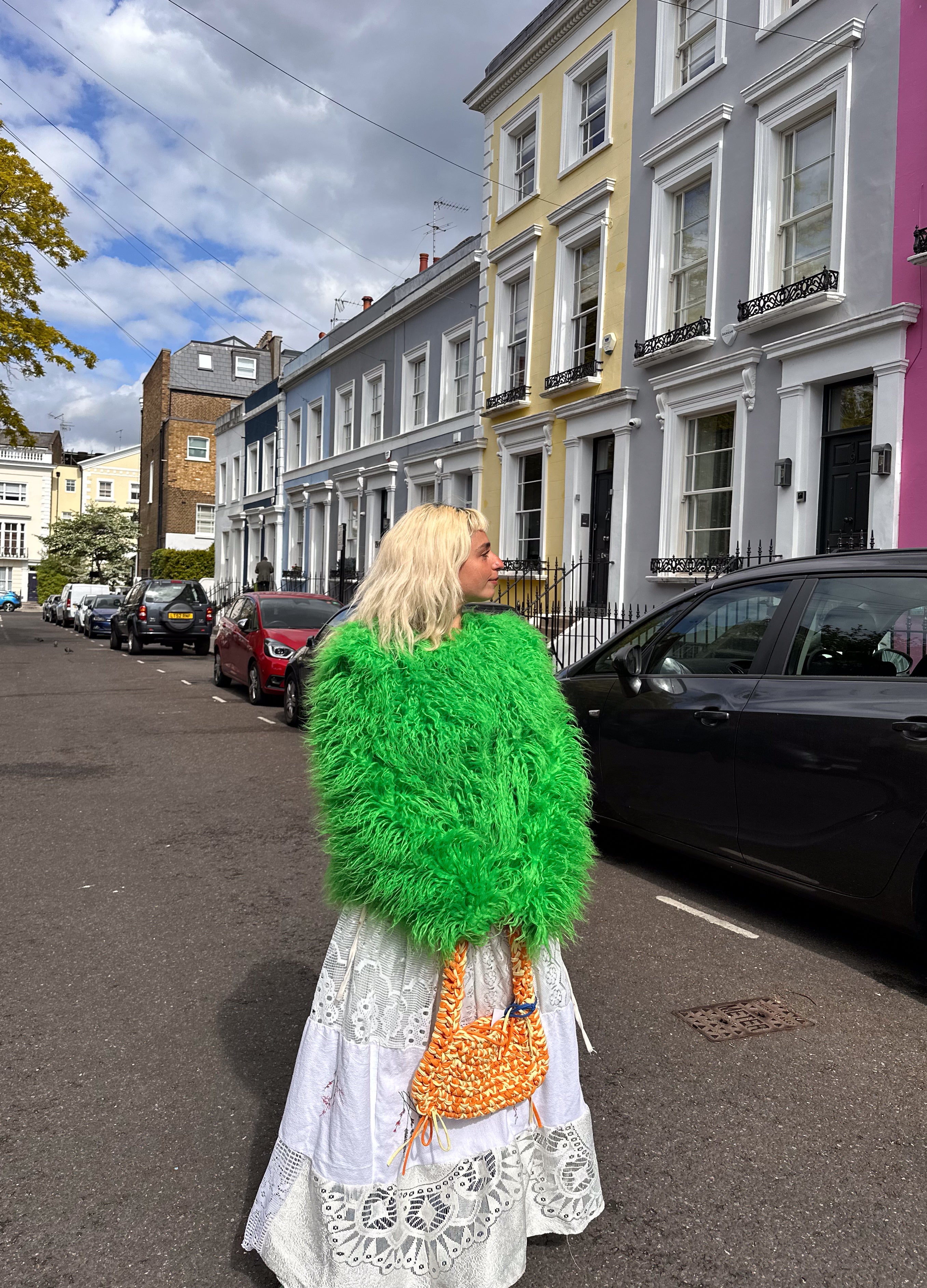 Good Fluff Faux Mongolian Jacket - Bright Green