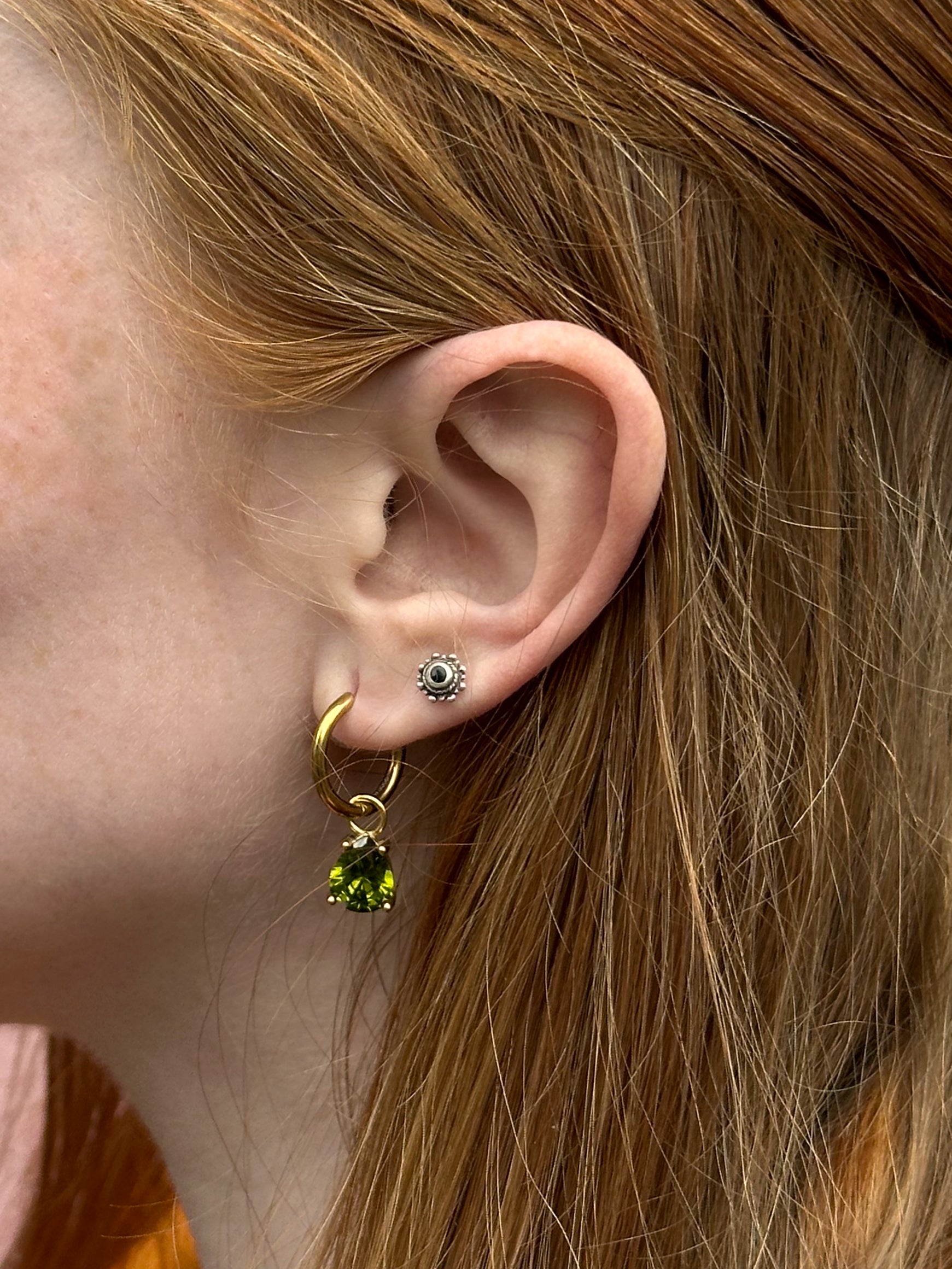 August Peridot Yellow - Teardrop Cubic Zirconia Birthstone Earrings