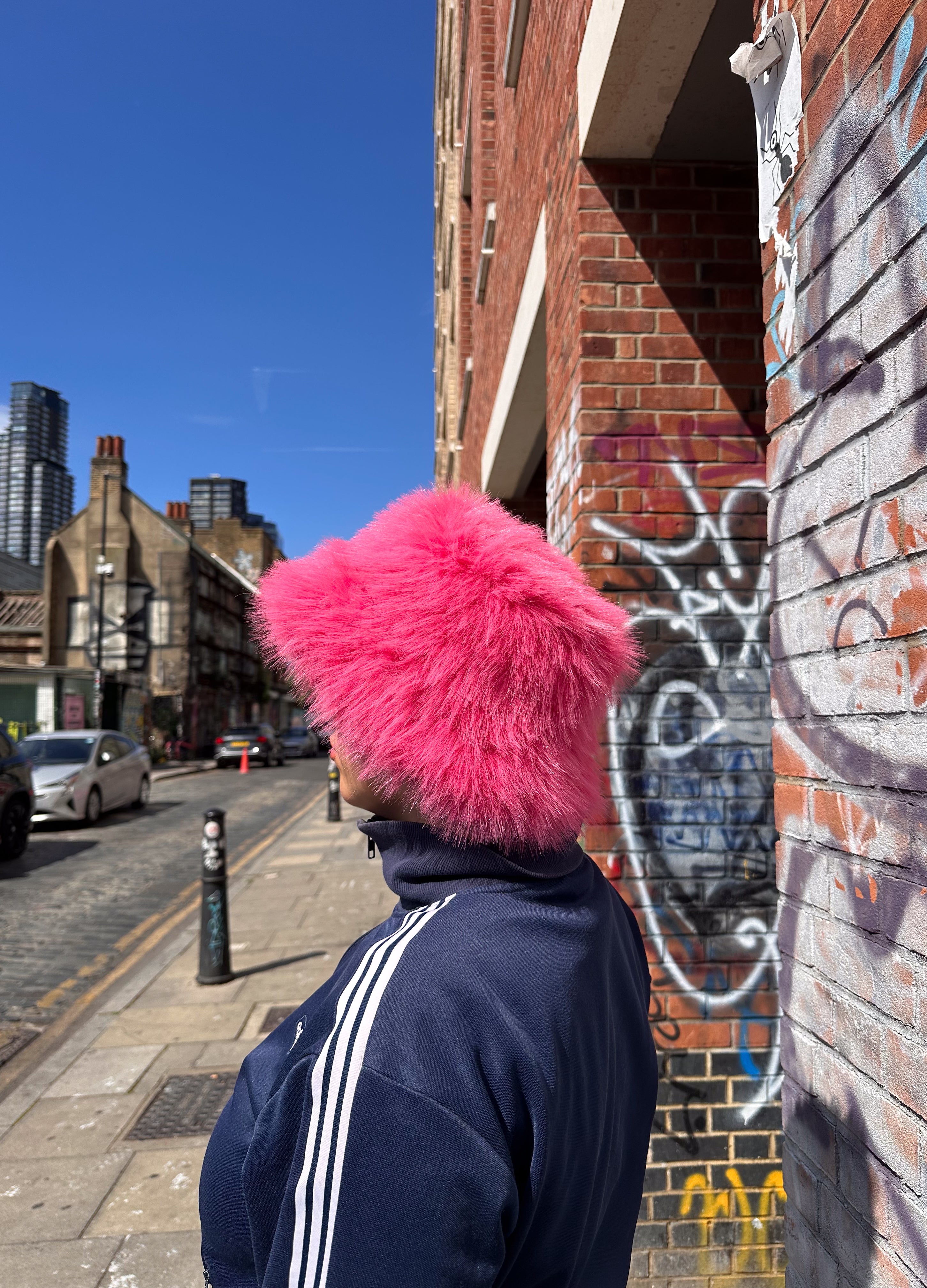 Good Fluff Faux Fur Long Fluffy Bucket Hat  - Candy Pink