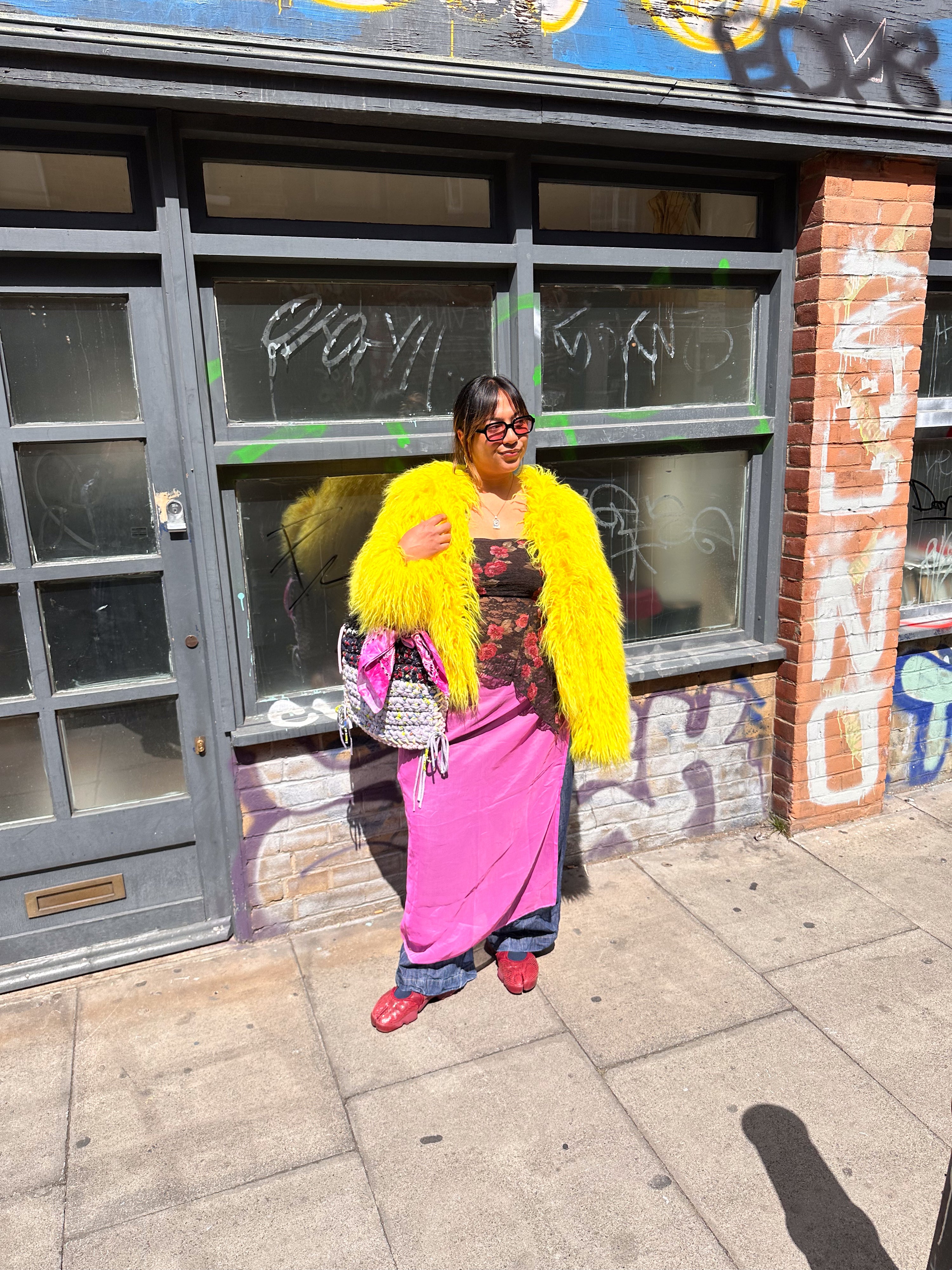 Good Fluff Faux Mongolian Jacket - Canary Yellow