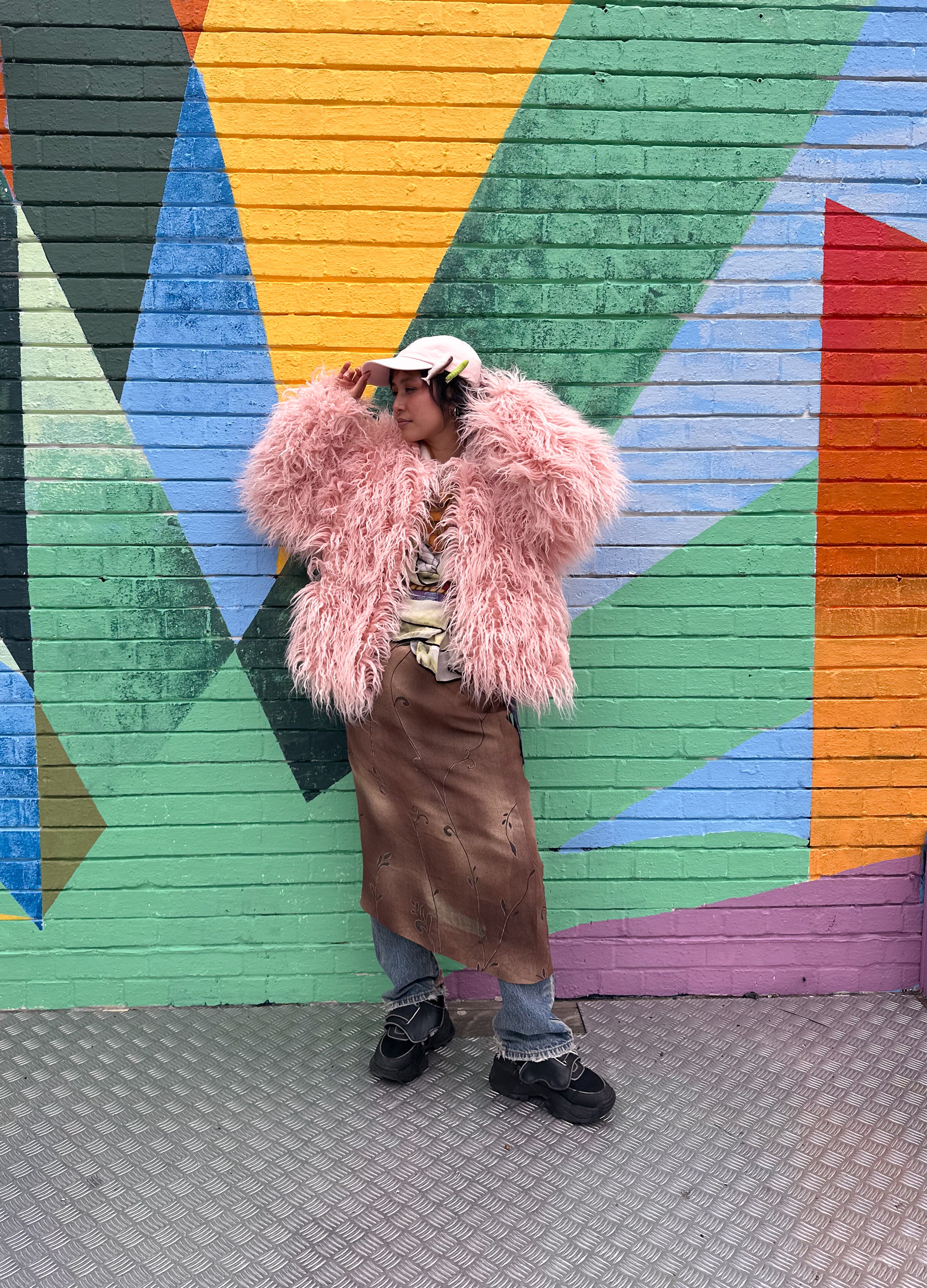 Good Fluff Faux Mongolian Jacket - Baby Pink