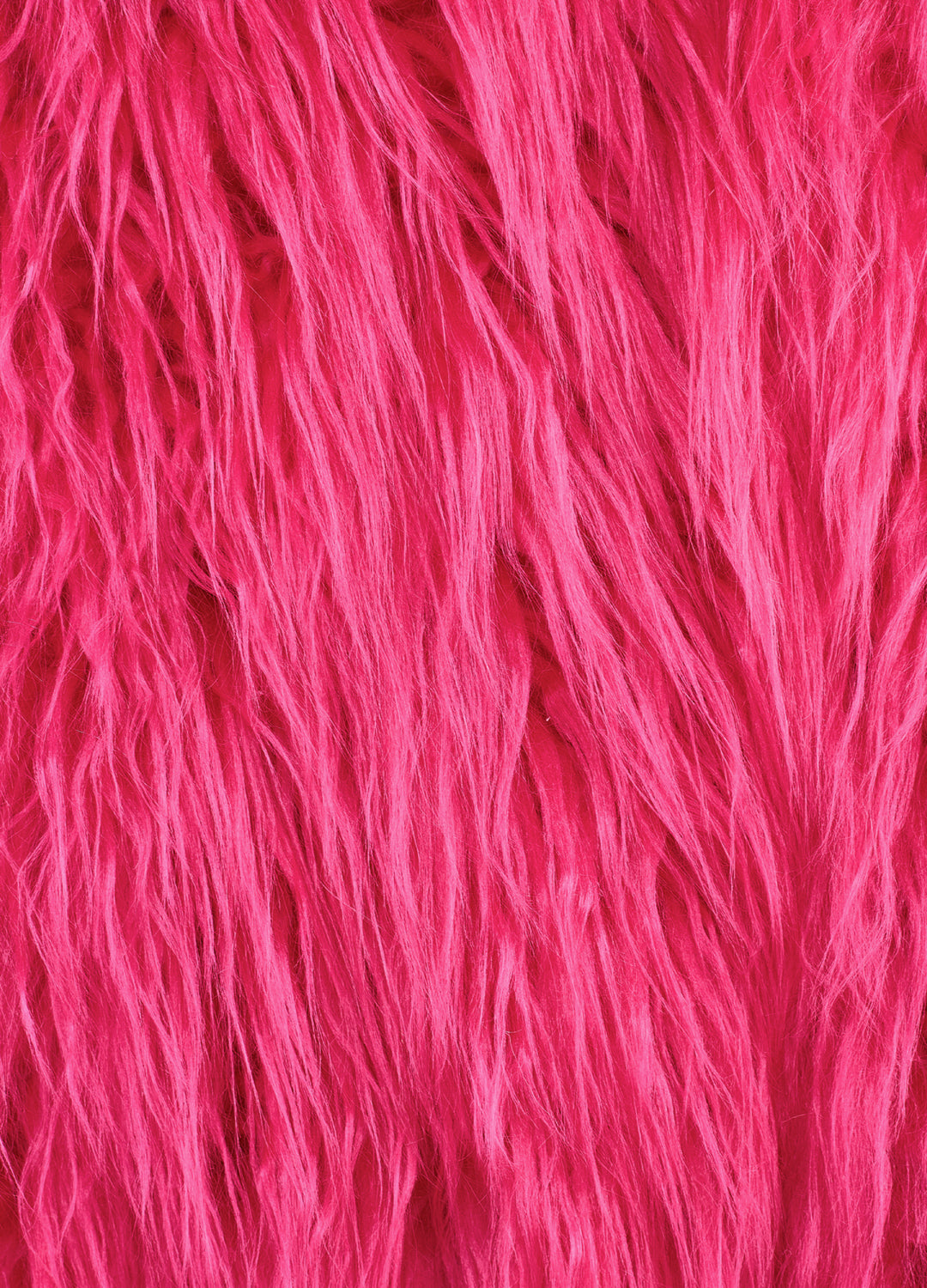 Close-up of bright pink fluffy fabric texture