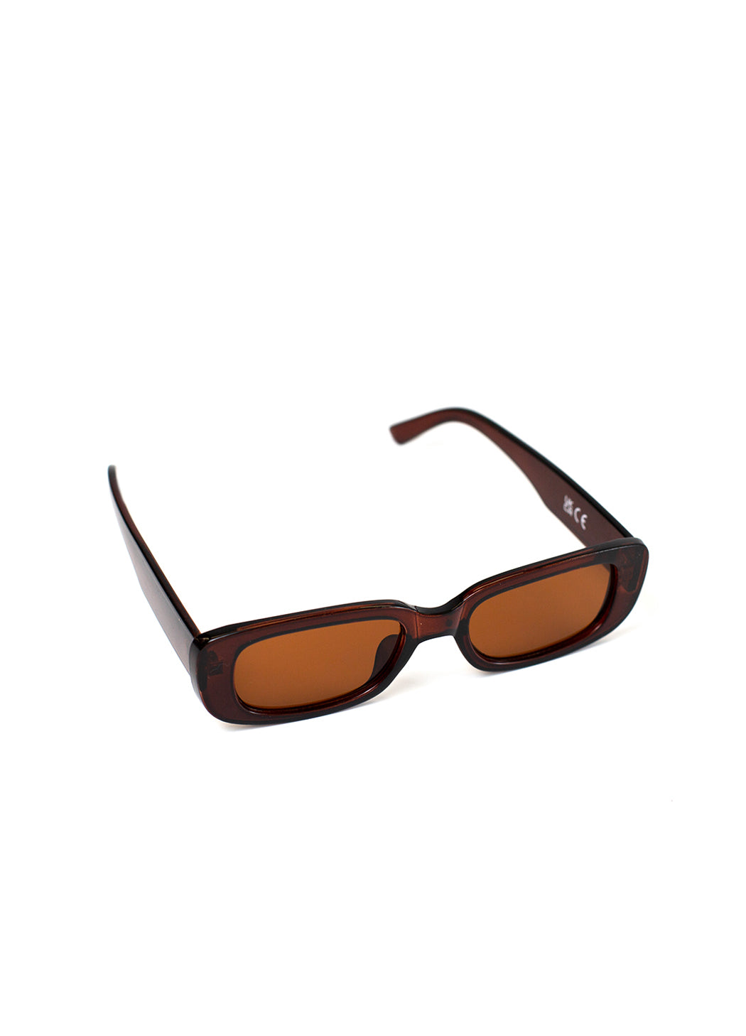 Brown sunglasses with a white background