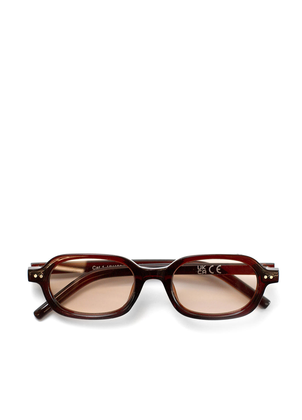 Brown eyeglasses on a white background