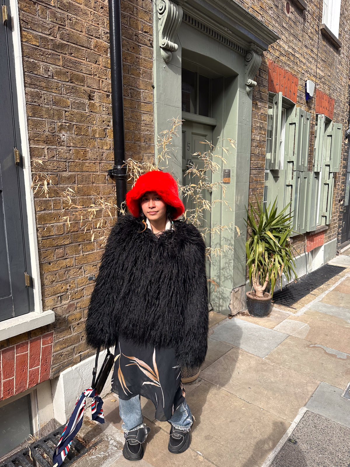 Good Fluff Faux Mongolian Jacket - Black