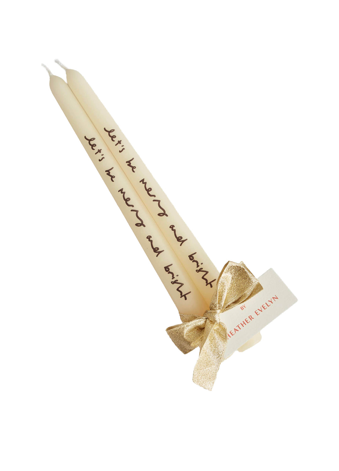 'Let's be merry and bright' Pair of Candles