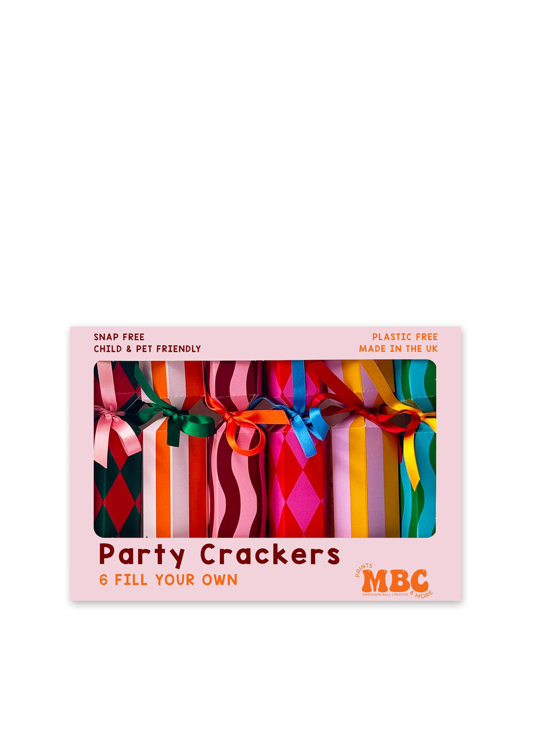 Stripe Pattern Christmas Crackers - Multicoloured