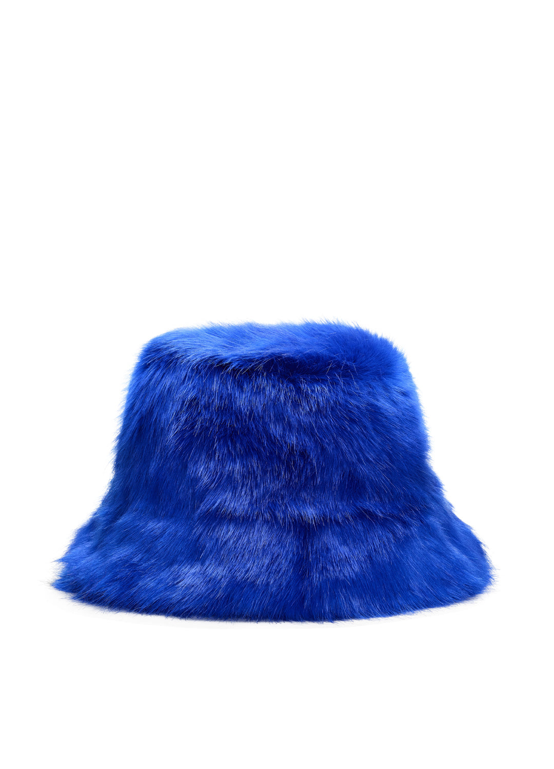 Good Fluff Faux Fur Long Fluffy Bucket Hat - Cobalt Blue