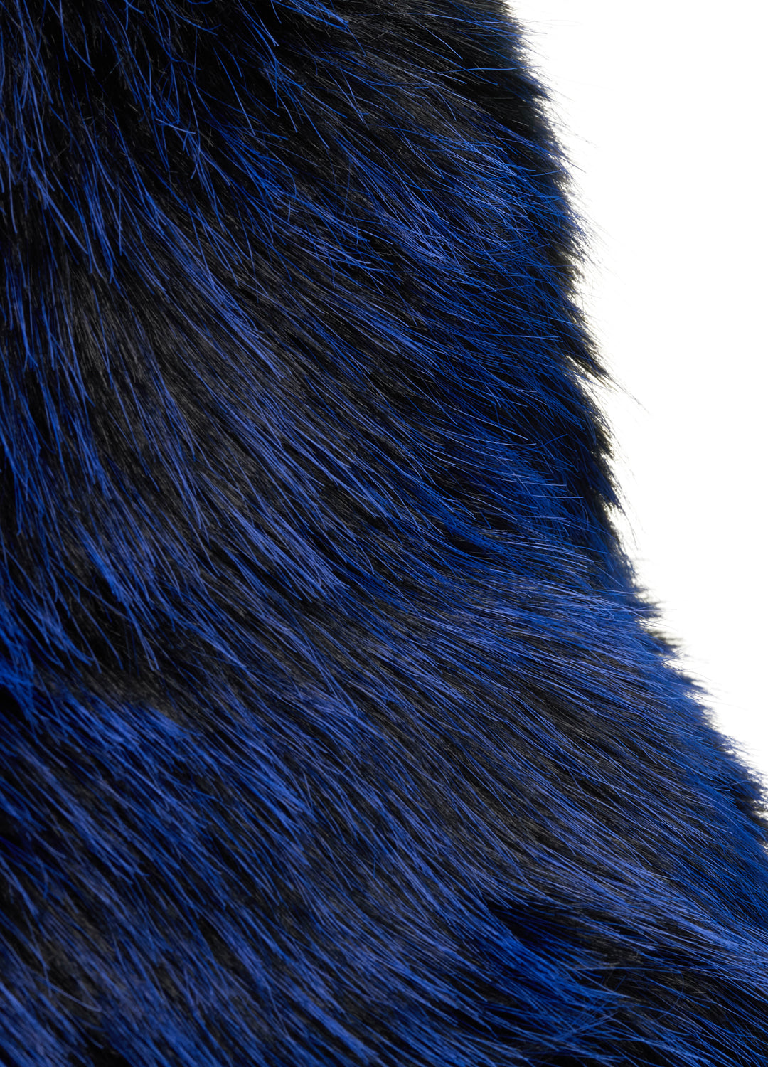Good Fluff Faux Fur Long Fluffy Bucket Hat - Black Blue Tip