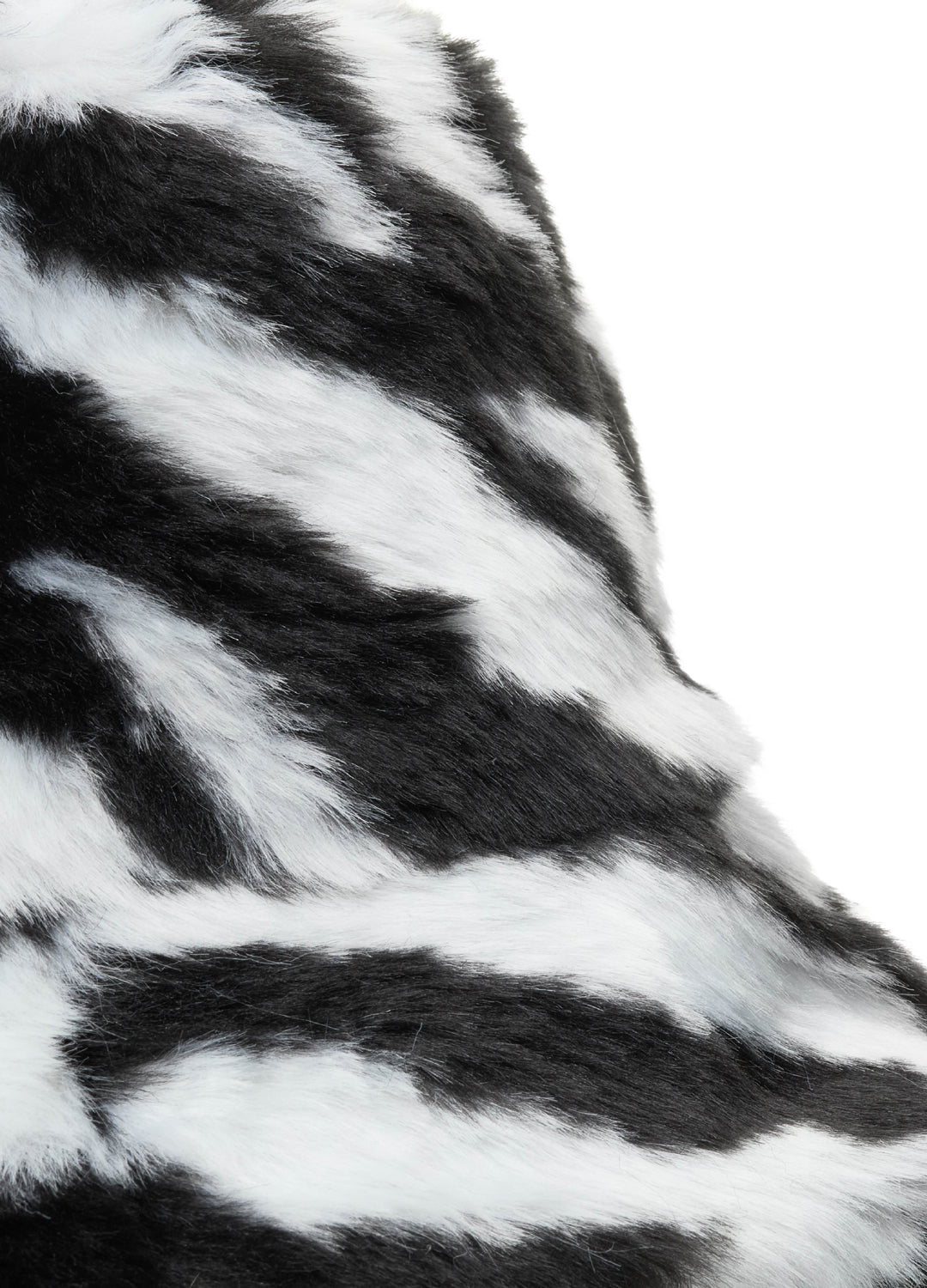 Good Fluff Faux Fur Fluffy Bucket Hat - Zebra Print