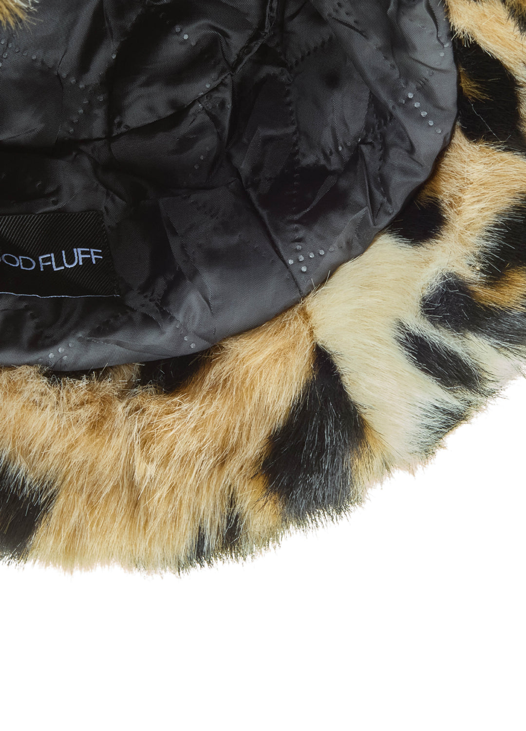 Good Fluff Faux Fur Fluffy Bucket Hat - Leopard