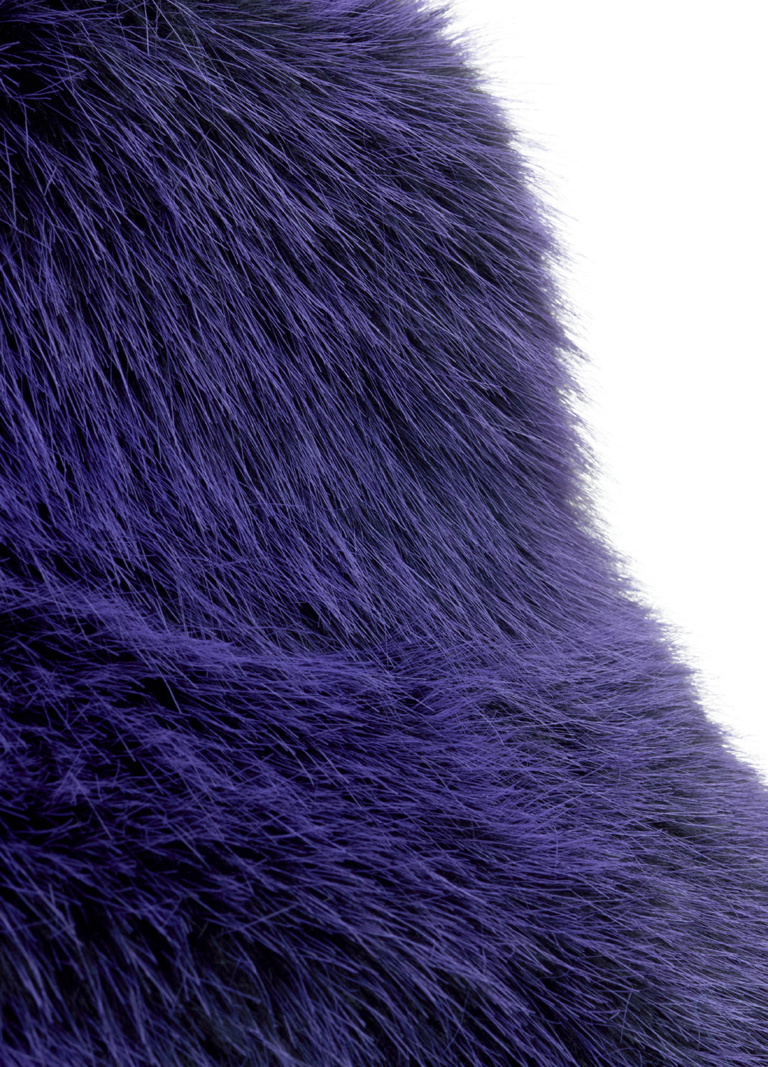 Good Fluff Faux Fur Long Fluffy Bucket Hat - Black Lilac Tip