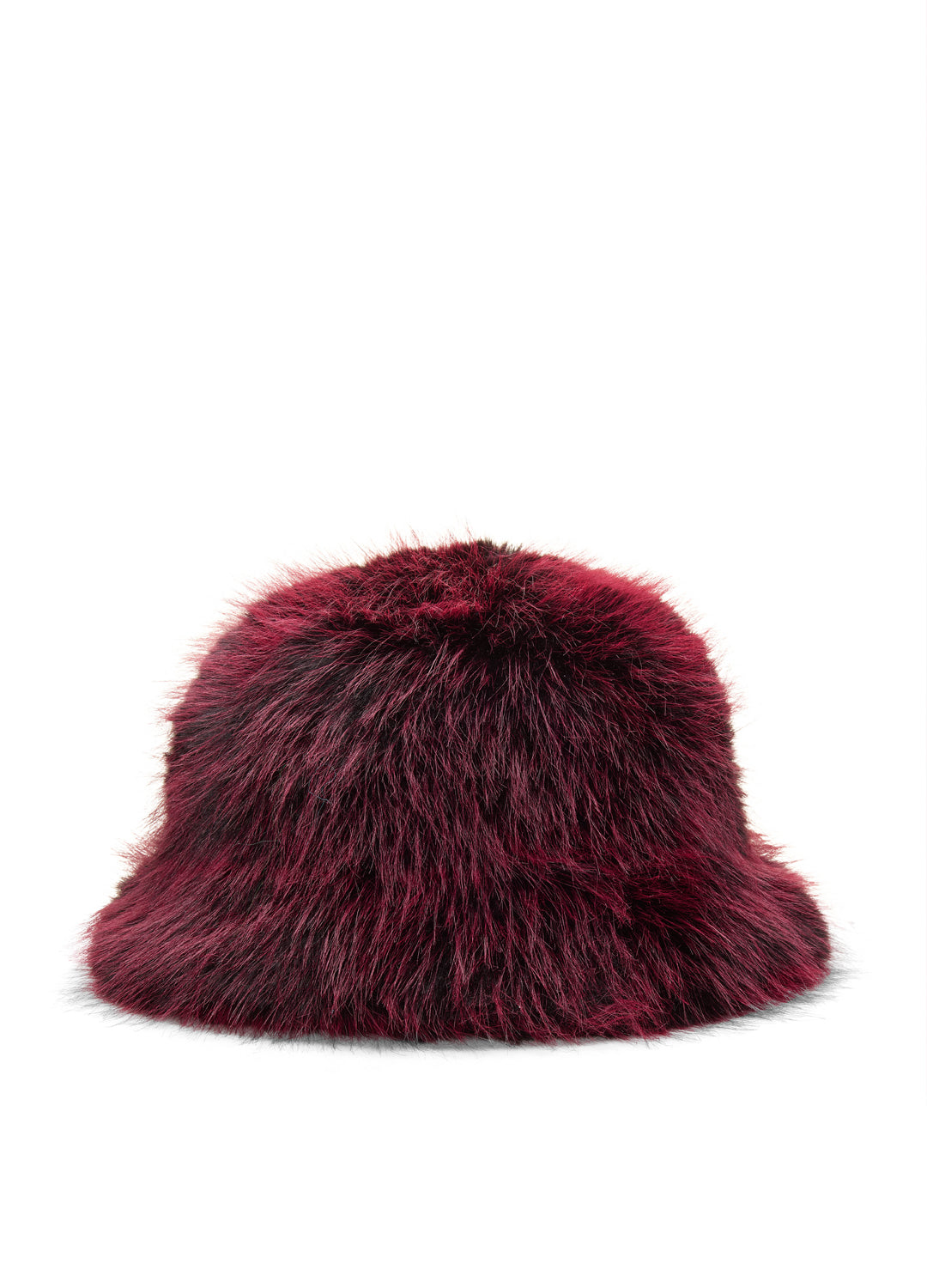 Good Fluff Faux Fur Long Fluffy Bucket Hat - Burgundy Tip