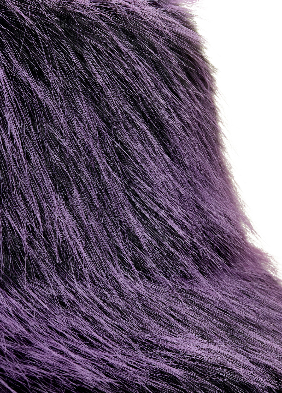 Good Fluff Faux Fur Long Fluffy Bucket Hat - Black Lilac Tip