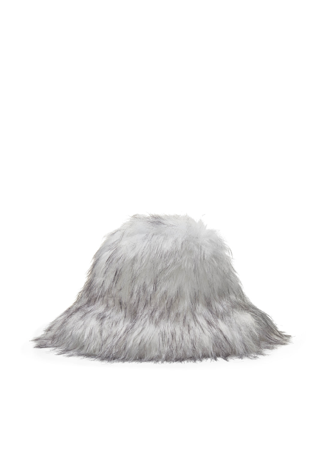 Good Fluff Faux Fur Extreme Fluffy Bucket Hat - White with Black Tips