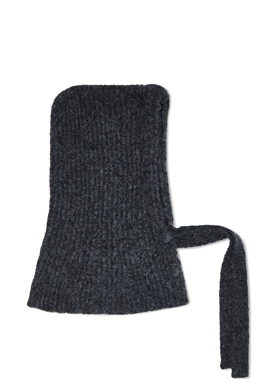 Oversized Knitted Hood Wool Blend - Dark Grey