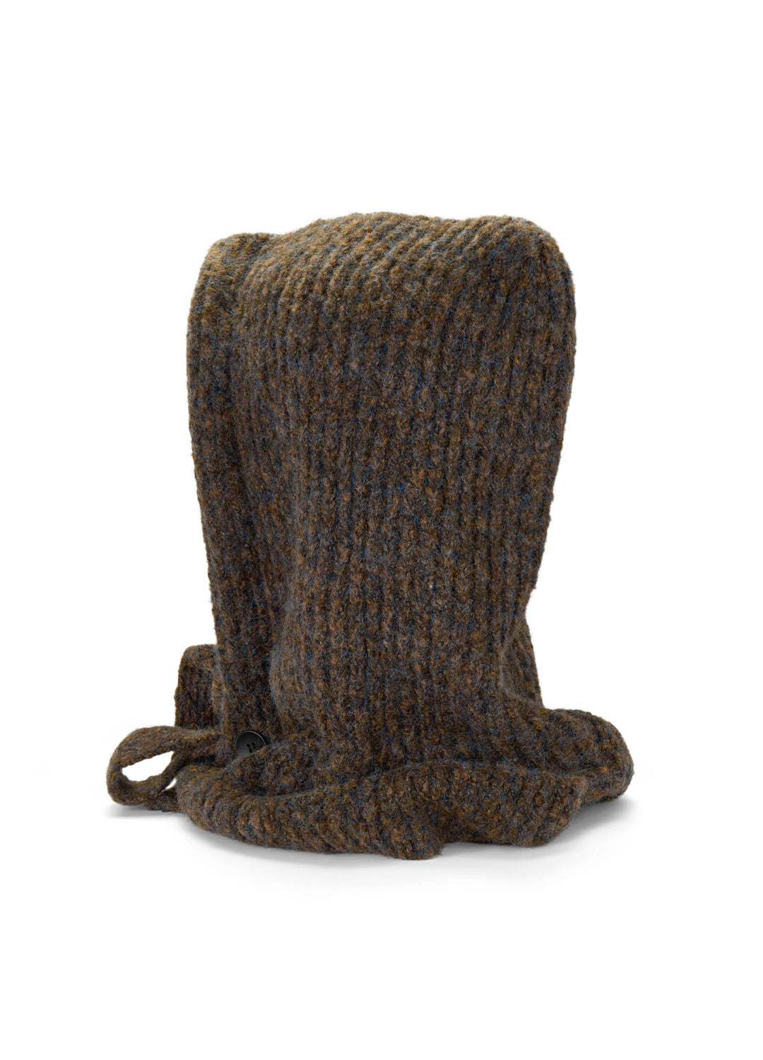Oversized Knitted Hood Wool Blend - Chocolate