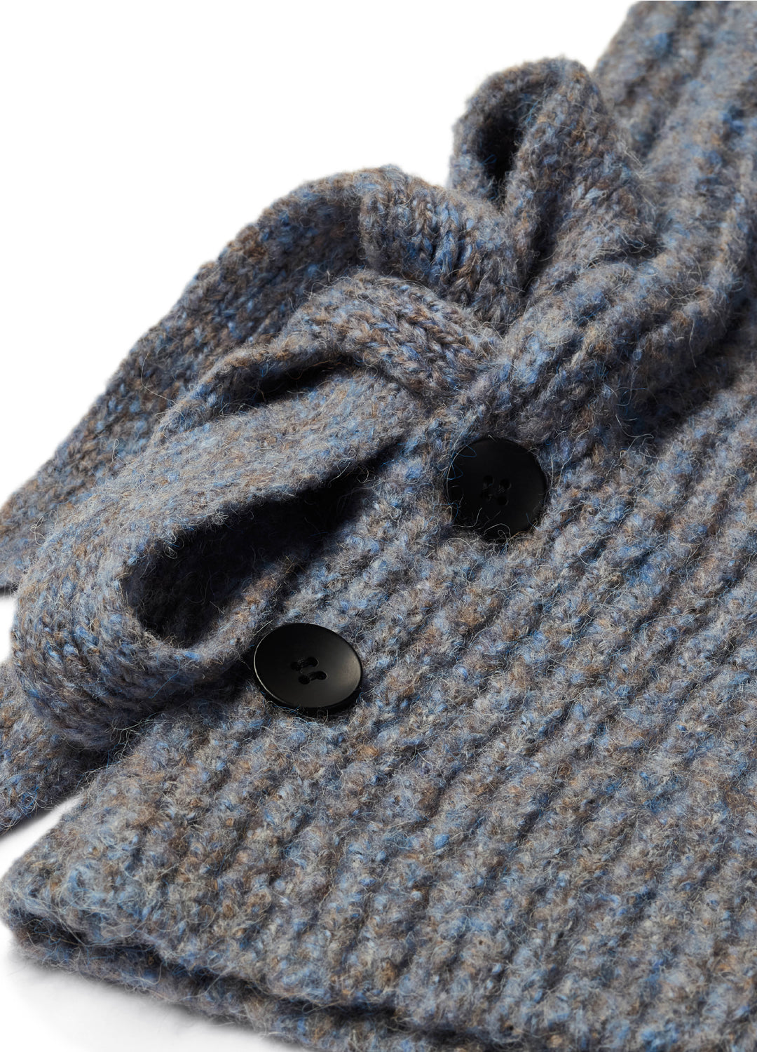 Oversized Knitted Hood Wool Blend - Slate