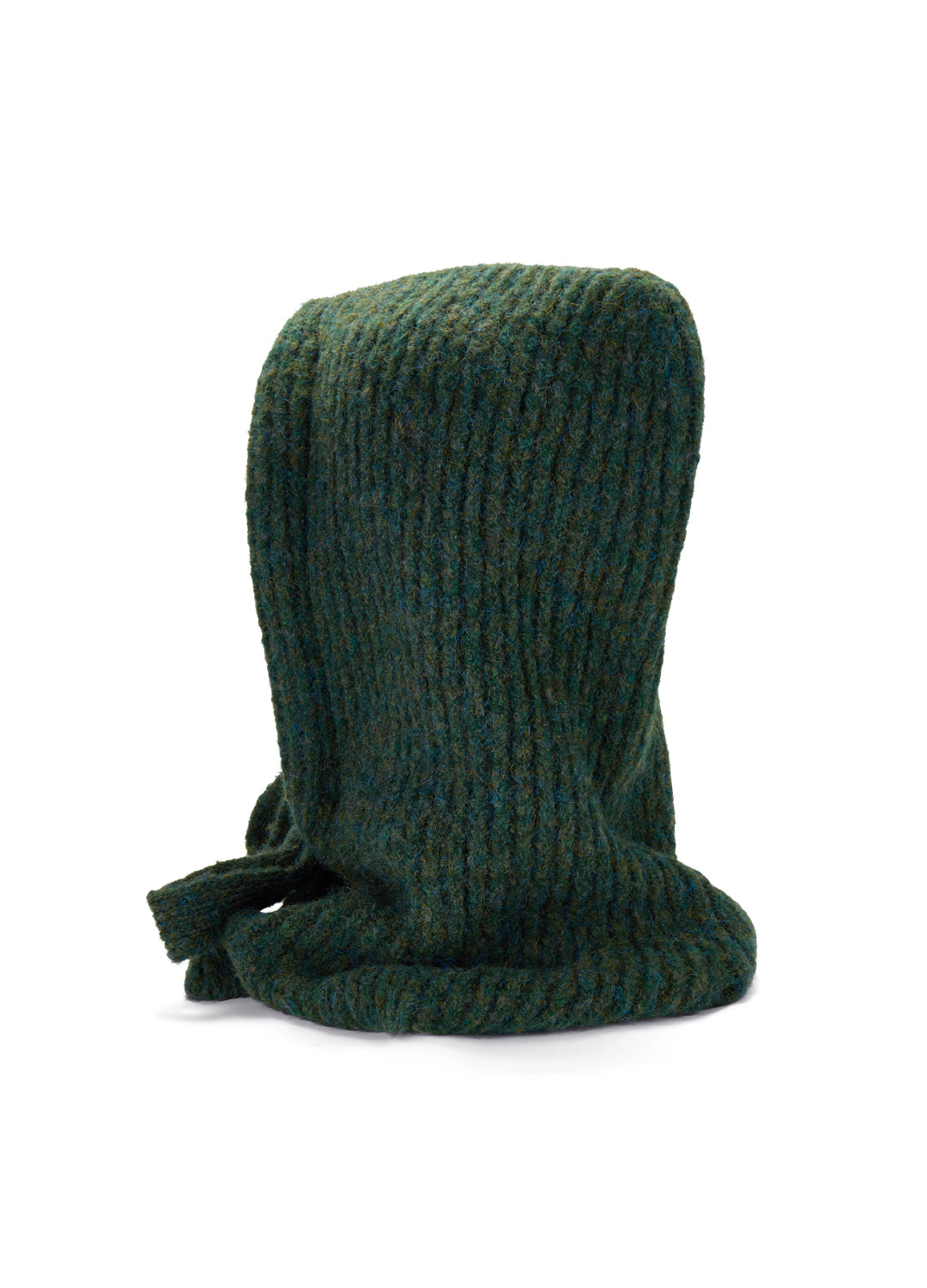 Oversized Knitted Hood Wool Blend - Green