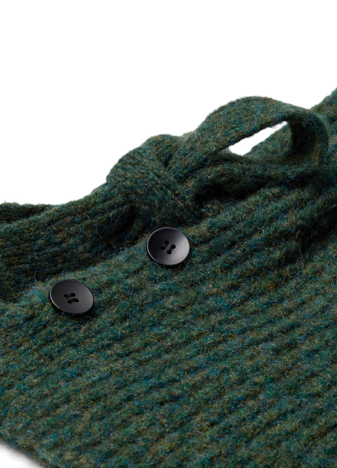 Oversized Knitted Hood Wool Blend - Green