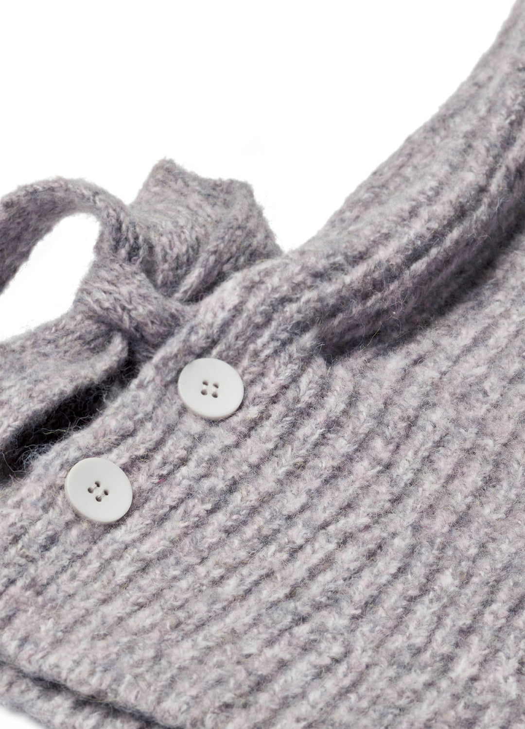 Oversized Knitted Hood Wool Blend - Lavender