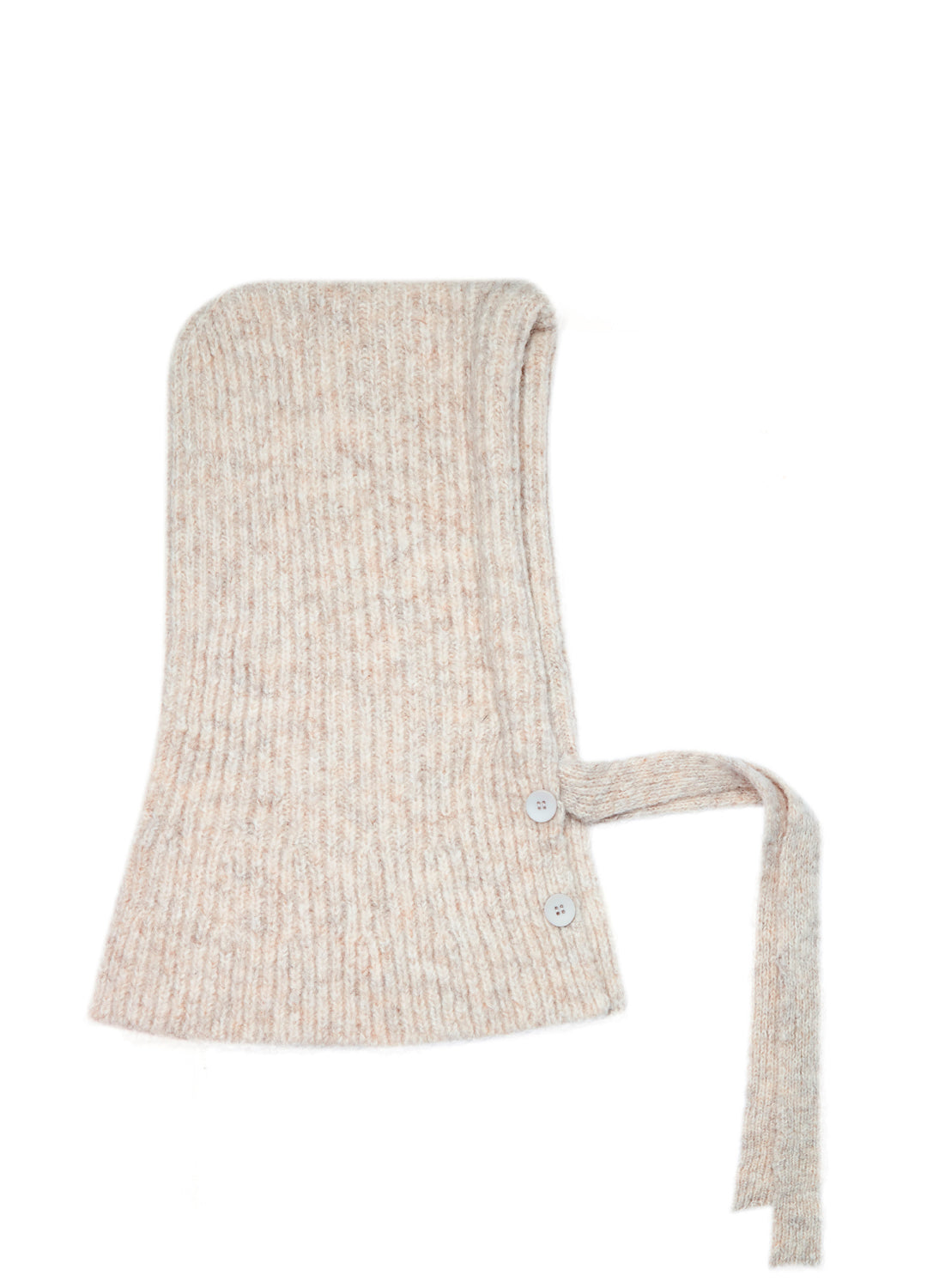 Oversized Knitted Hood Wool Blend - Cream