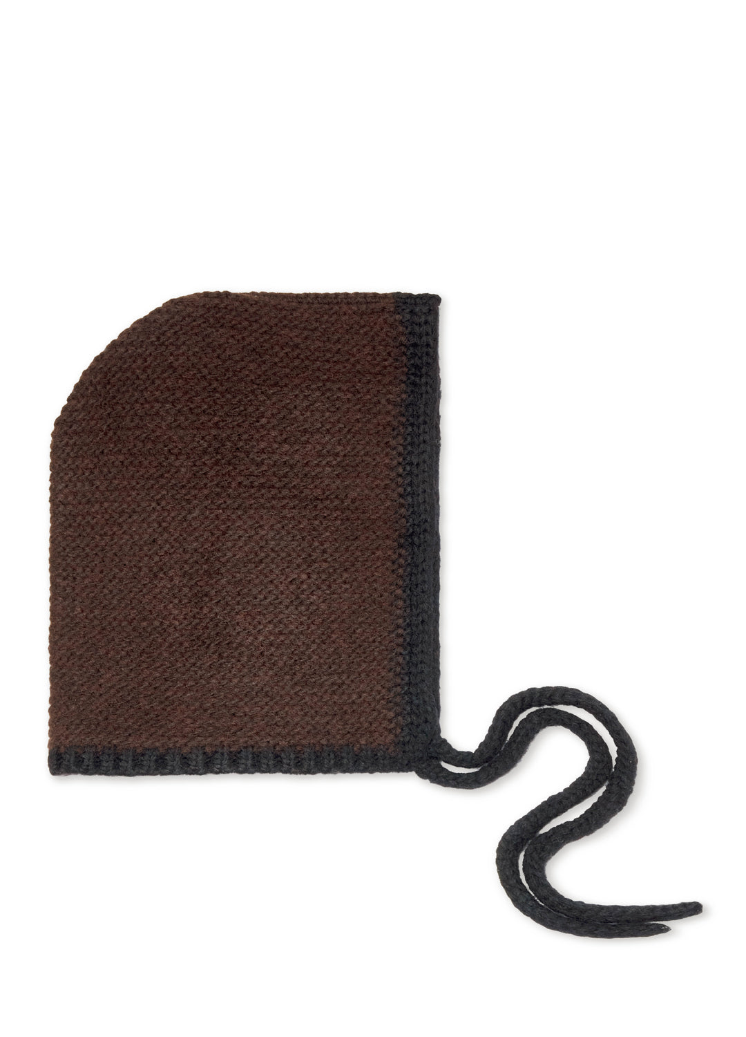 Two Tone Knitted Bonnet - Brown / Black