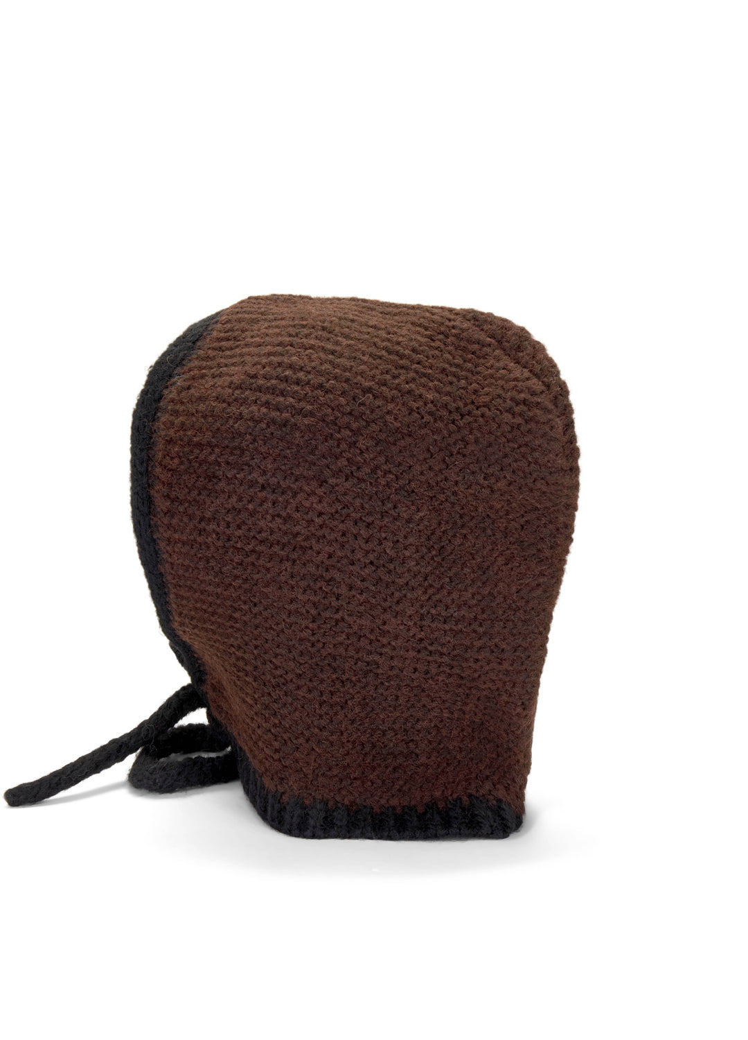 Two Tone Knitted Bonnet - Brown / Black