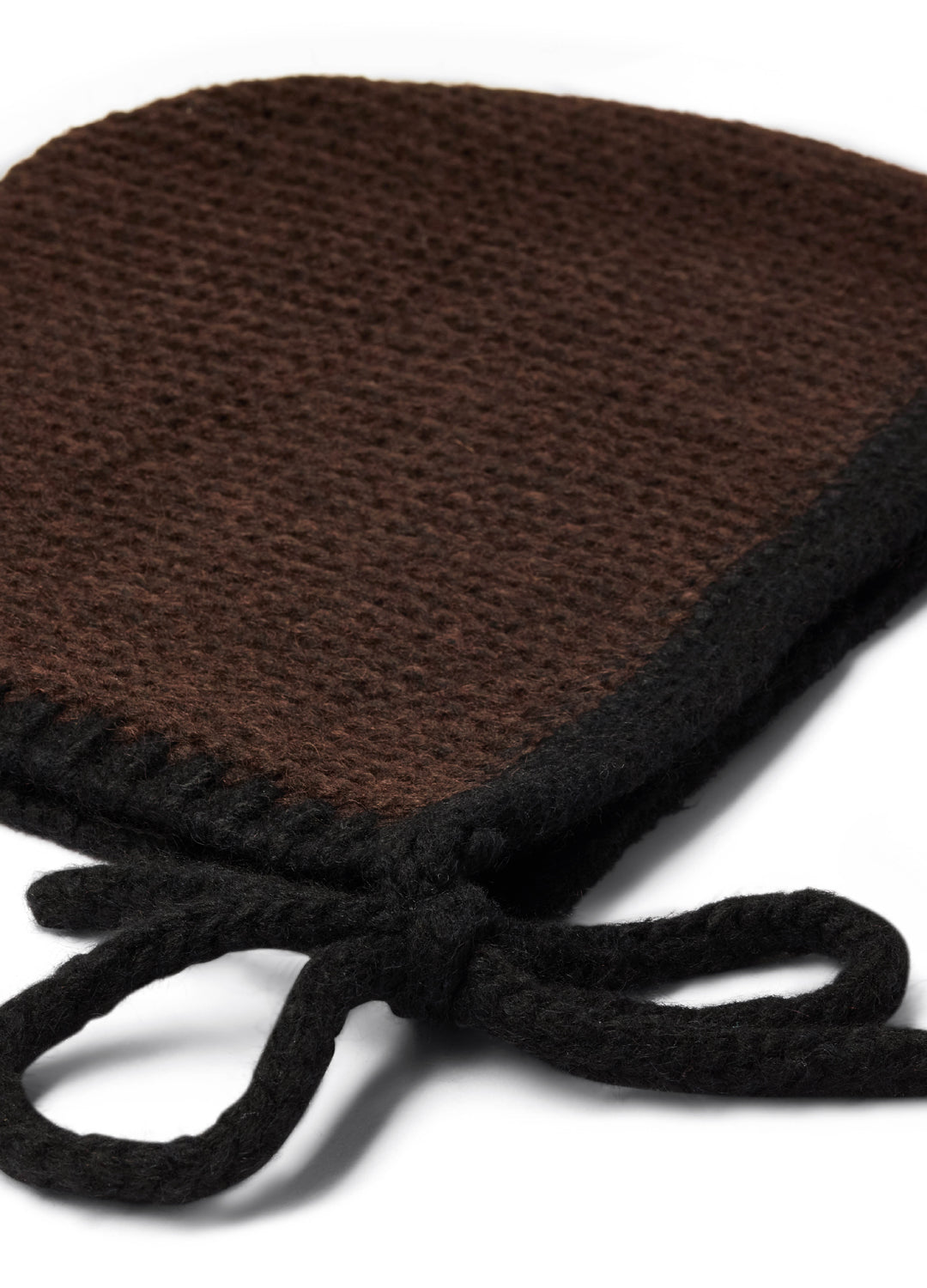 Two Tone Knitted Bonnet - Brown / Black