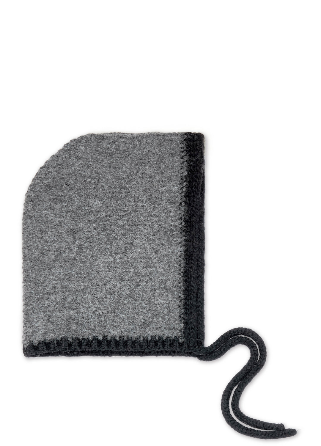 Two Tone Knitted Bonnet - Grey / Black