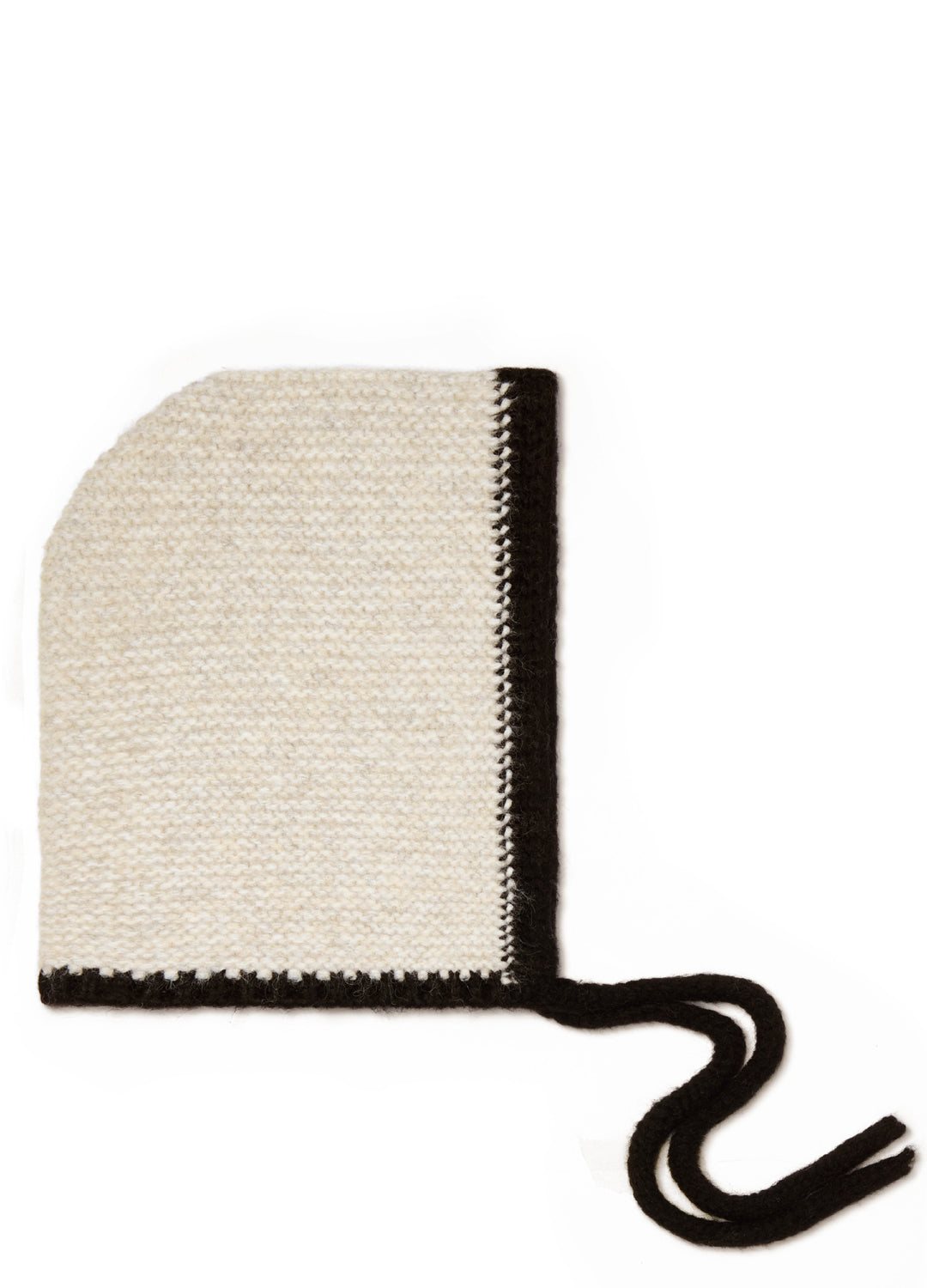 Two Tone Knitted Bonnet - Cream / Black