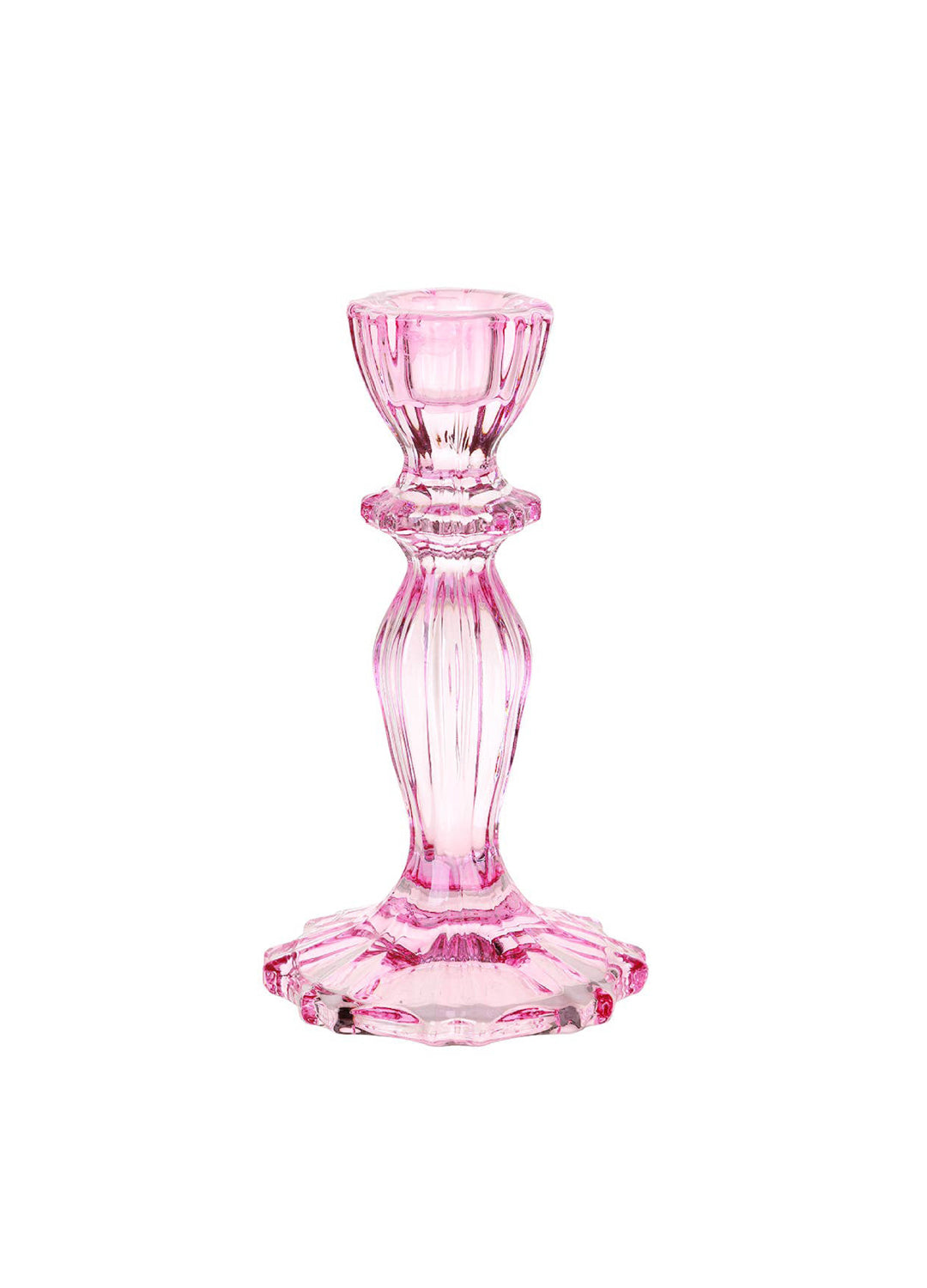 Glass Candle Holder - Pink