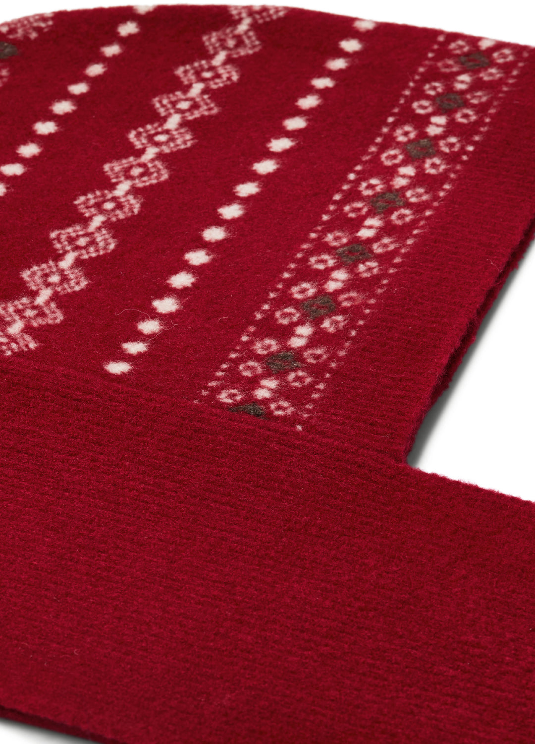 Winter Pattern Knitted Hood - Red