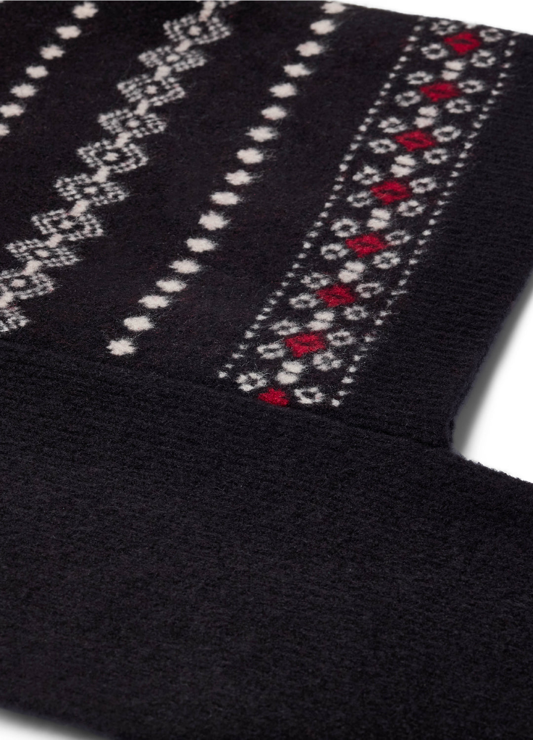 Winter Pattern Knitted Hood - Black