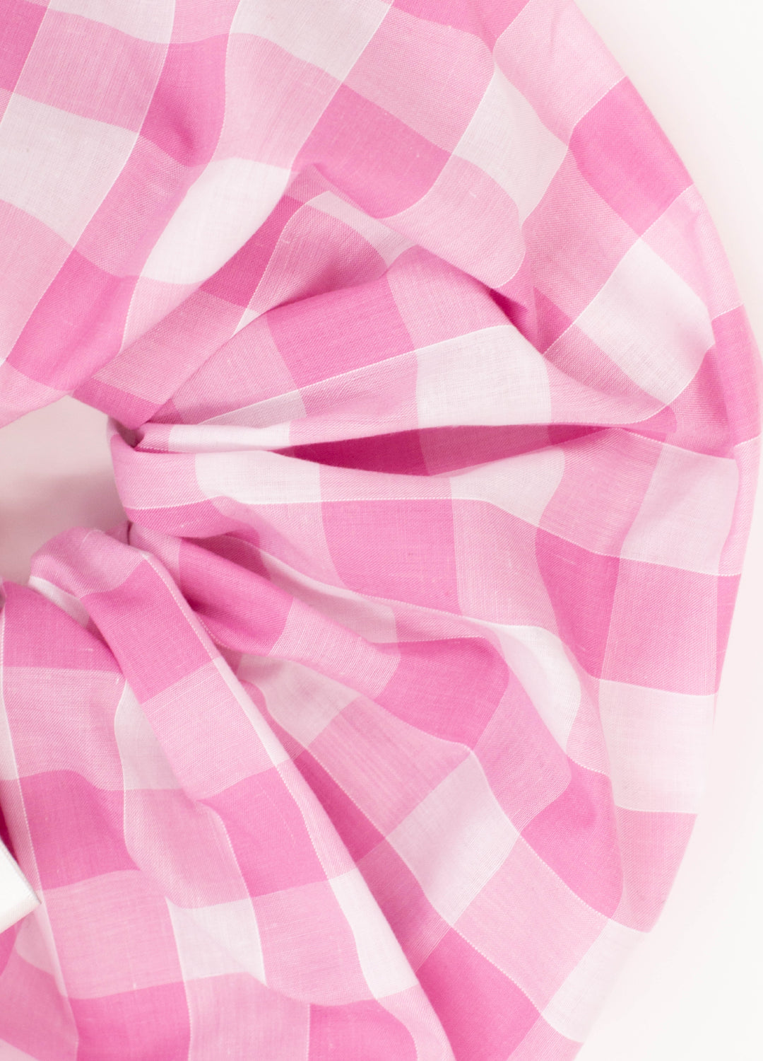 Delphi Eva Gingham Scrunchie - Candy Pink & White