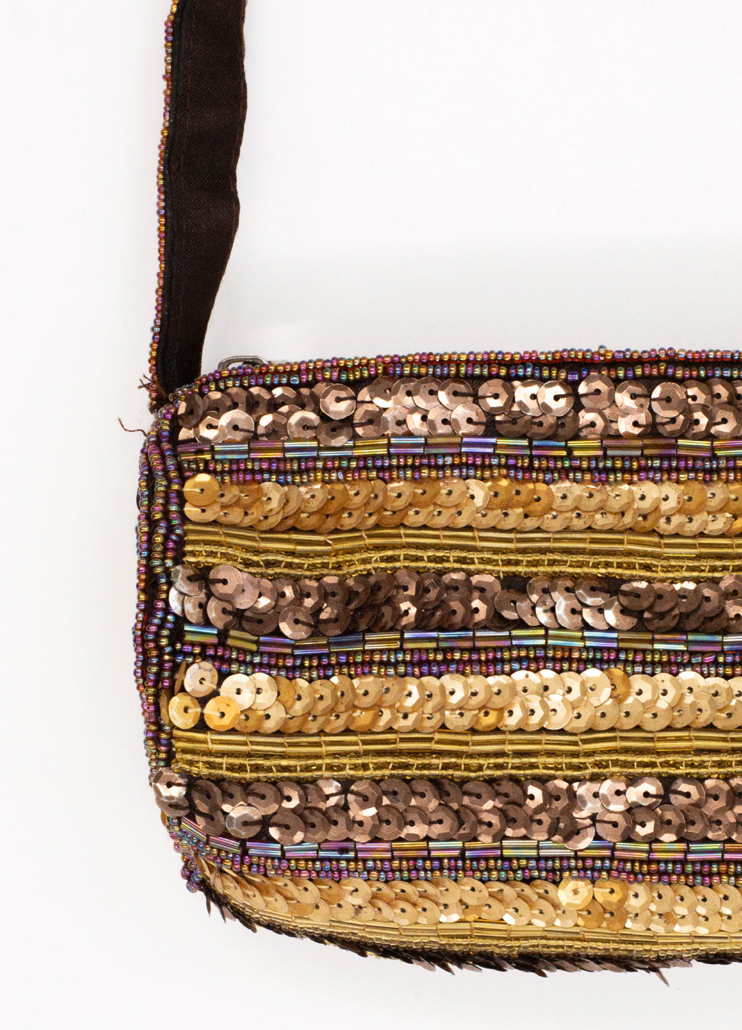 Vintage Sequin Beige Hand Bag