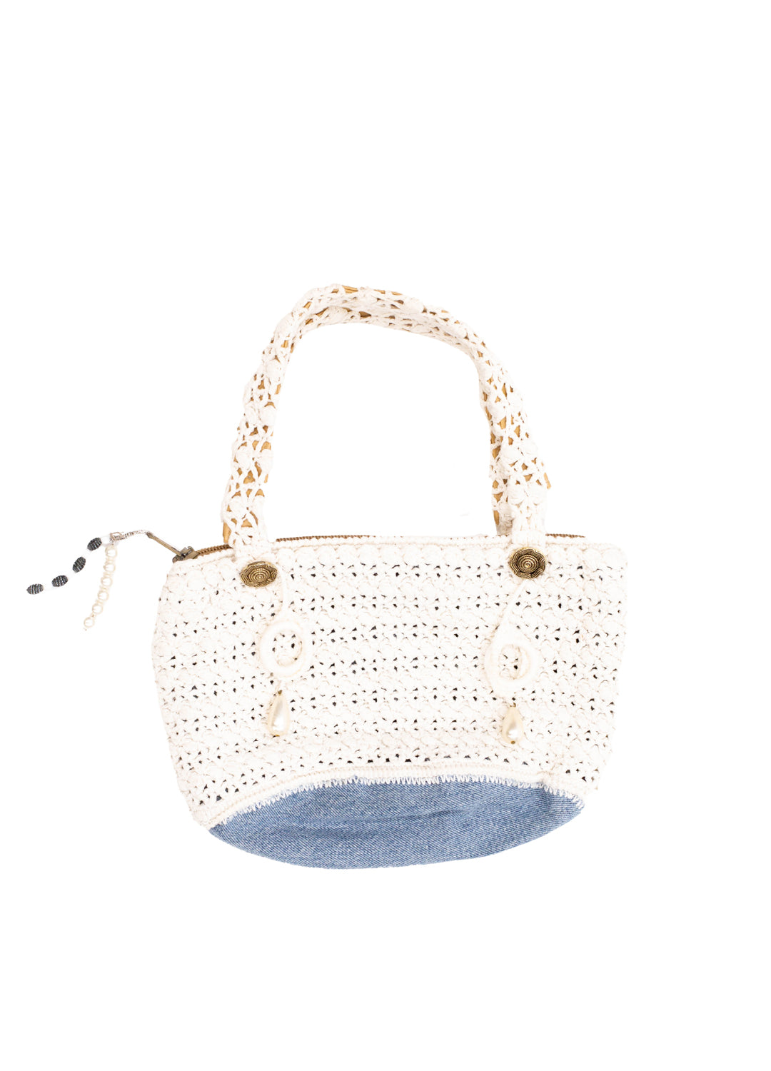Vintage White Knitted Bag