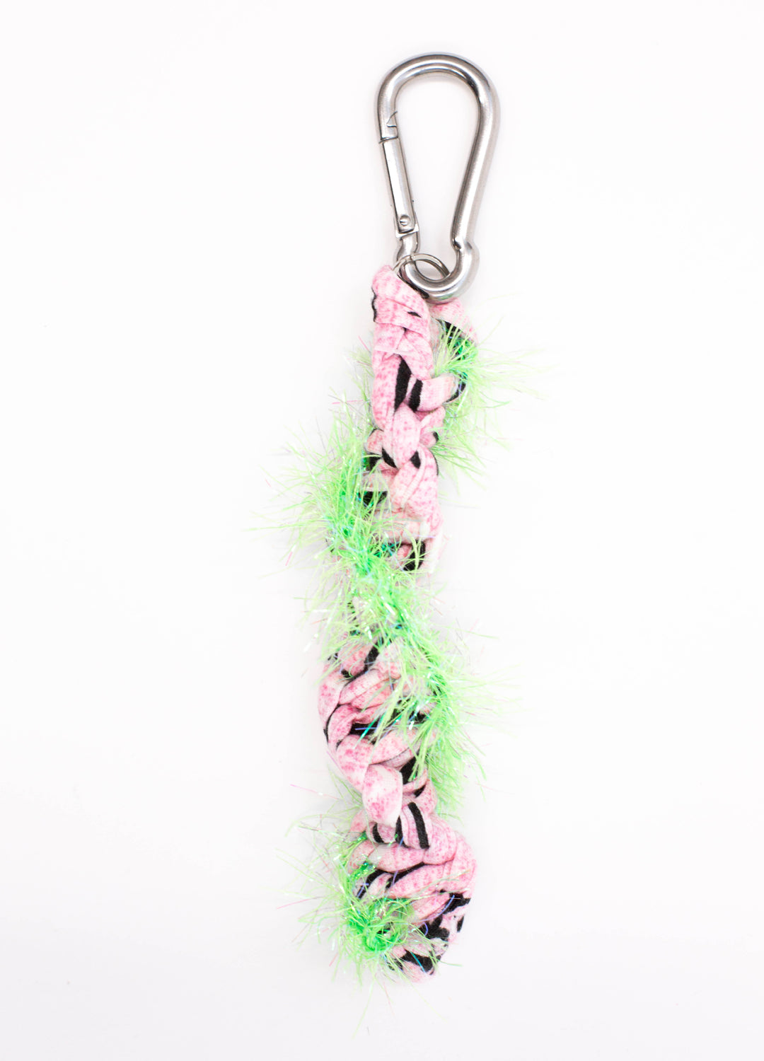 Sloe Mosey Rope Bag Charm - Pink + Neon Green