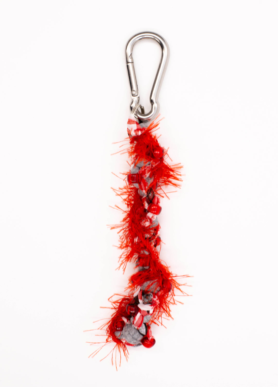 Sloe Mosey Rope Bag Charm - Grey + Red