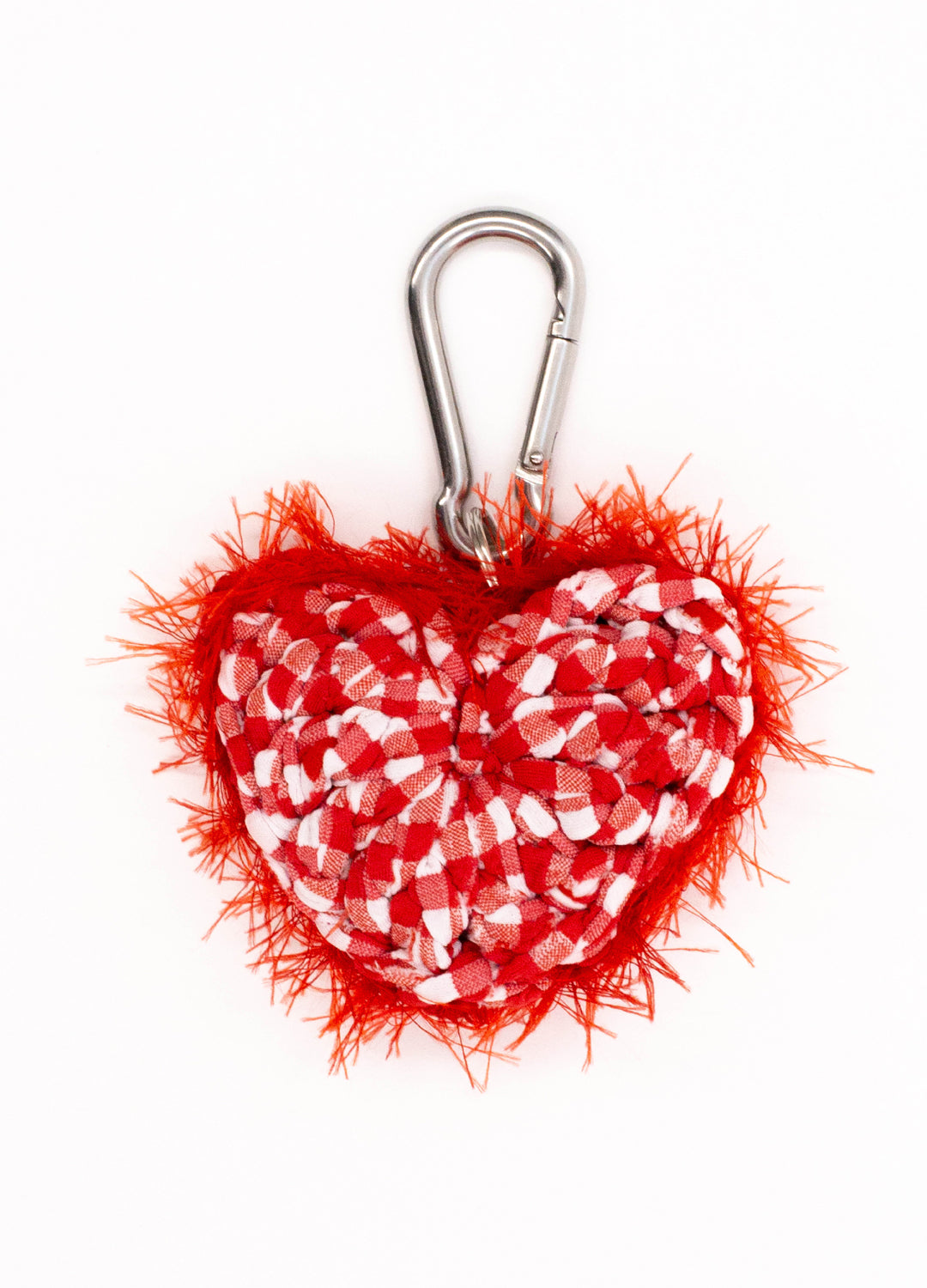 Sloe Mosey Heart Bag Charm - Red Gingham