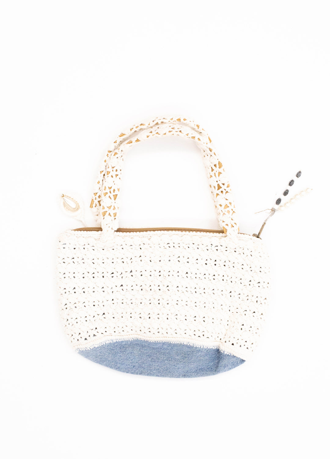 Vintage White Knitted Bag